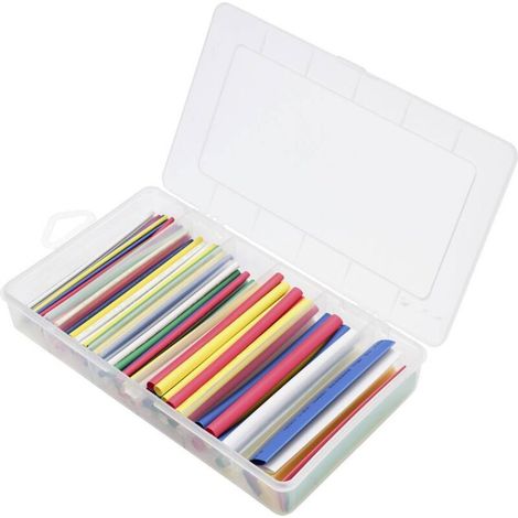 TC-13388836 Assortiment de gaines thermorétractables vert, rouge, jaune, bleu, transparent(e), blanc Tau (1/2)