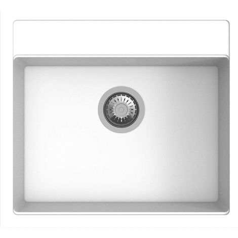 Lavello Cucina 1 Vasca 56x51 cm in Acrilico Apell Pietra Plus Bianco (1/2)