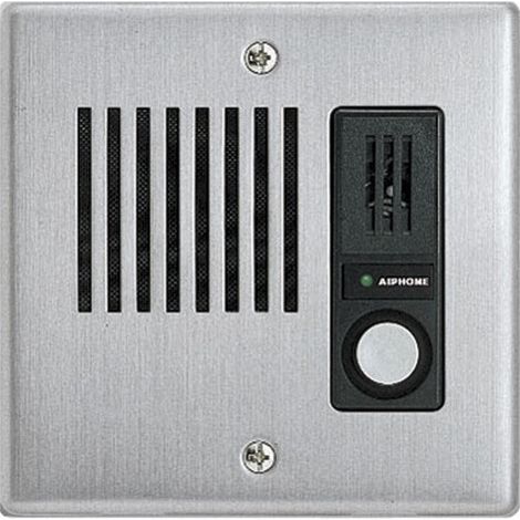 Aiphone – Platine inoxydable encastrable avec bouton d'appel et voyant vert – Dimensions 115x116x10mm – Compatible poste série IE, TDH, TCM – IEJA