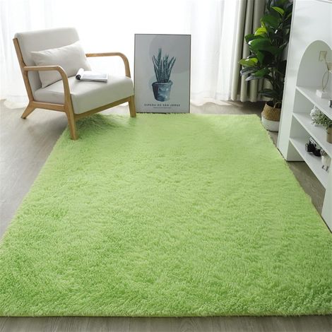 Lifup Alfombra Rectangular 60x120 cm, Pelo Largo Suave y Antideslizante en Color Verde Fruta – Ideal para Salón y Dormitorio (1/5)