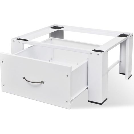 vidaXL Socle avec tiroir pour machine à laver Blanc (1/5)