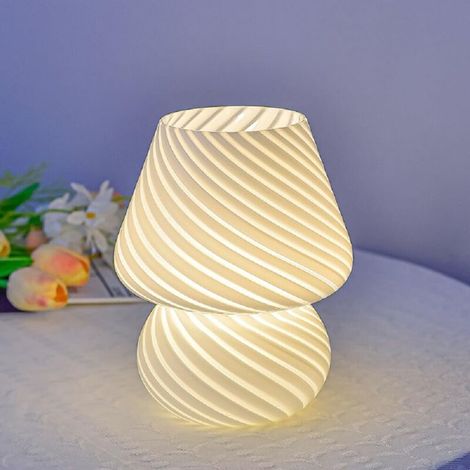 Bardusch-Lampe champignon verre LED 3 couleurs, USB + télécommande, bureau/chambre/salon (1/5)