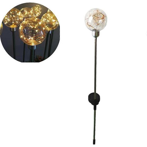 Lampes à piquer pour éclairage paysager, lampe solaire extérieure à boule de cristal pour la décoration de jardin. (1/4)