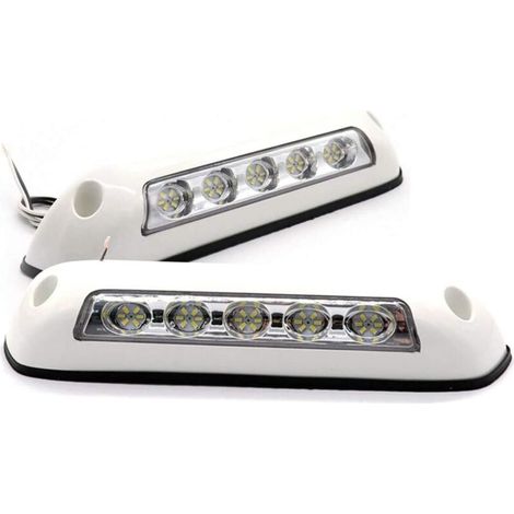 2Pcs RV LED Awning Lights 12V Waterproof LED Porch Lights Interior Wall Lamps for Caravan Motorhome Boat Yacht Trailer Trucks (lampes murales intérieures pour caravane, bateau, remorque)