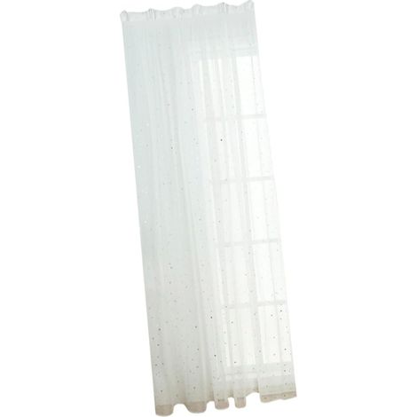 Fentre Blanc Polyester avec toiles Argentes Rideau Tulle (1/5)