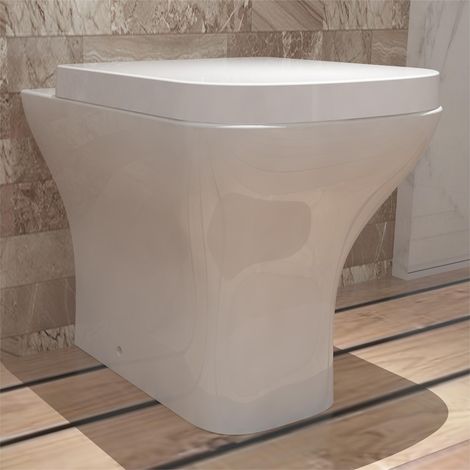 Acezanble Bathroom Back to Wall Toilet Modern Pan Square Soft Close Seat WC (1/5)