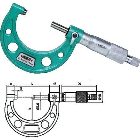 Insize 3203-100A Mikrometer Präzision 5 µm 75-100 mm (1/3)
