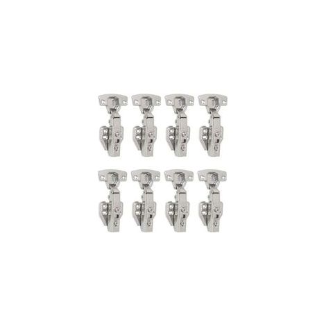 Lot de 8 charnières à fermeture amortie 110° 35 mm - JINFGERNE - Montage frontal, silencieuses et idéales pour portes de placards de cuisine (1/5)