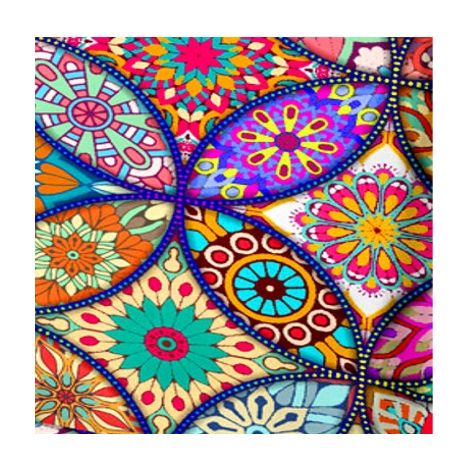 HOUSSE DE CHAISE MANDALA À MOTIFS COLORÉS ÉLASTIQUE [21CW]