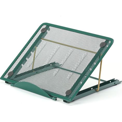 Support Ordinateur Portable Multi-Angle Support Laptop Ventilé en Acier Inoxydable Réglable Ergonomique Léger( vert foncé) (1/5)