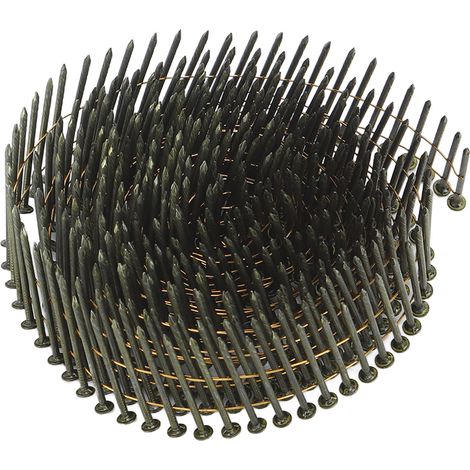40 rouleaux de clous en acier, 16 000 unités, tête ronde à 15°, tige annelée, clous de bardage, clous de toiture en fil d'acier, 2,1 x 38 mm (1/5)