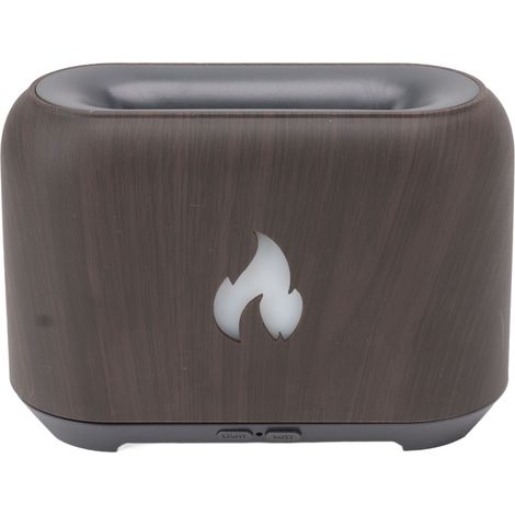 Diffuseur de flamme 130 ml, humidificateur USB à effet flamme 3D ajouré avec 7 couleurs de lumière LED pour la maison, 5 V, grain profond (1/5)