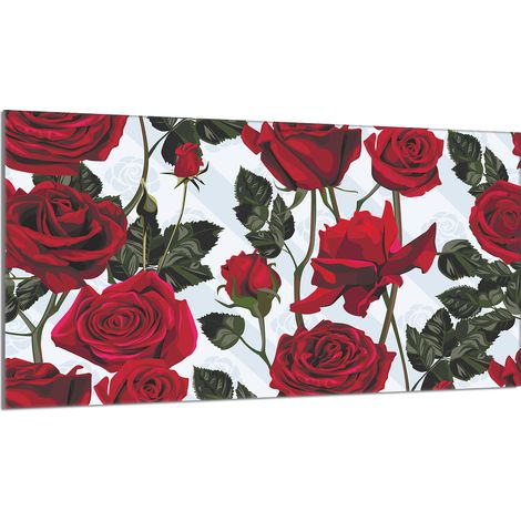 Protector de cristal para encimera 90x52 Rosas (1/5)