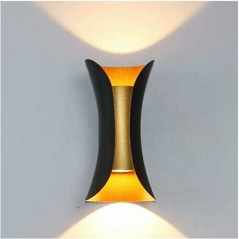 [NIEMALS VERWENDET] 12W Moderne Wandleuchte für den Innenbereich, Wandlampe für den Außenbereich, Up Down, Metall-Wandlampe, 3000K Warmweiß, dekorativ für den Innenbereich, für Schlafzimmer, Zuhause, 