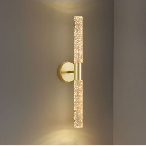 Applique Murale LED Doré Verre Bulles 510x100mm Lumière Chaude 2 Pièces Éclairage Bidirectionnel pour Chambre Salon Couloir (1/4)