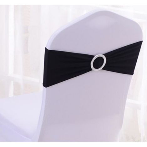 Noeud De Chaise Elastique - Tissu Élastique + Boucle - Pour Mariage Anniversaire Réception - 50 Pièces (1/2)