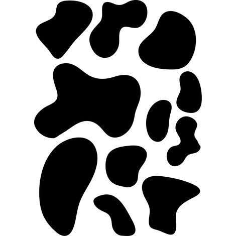Sticker Mural - Kit 11 Taches de vache - 7x10 cm - Noir (1/2)