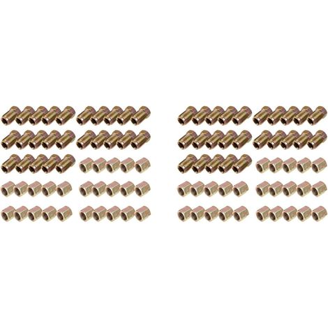 Lot de 100 Raccords et Vis de Conduite de Frein M10 x 1 mm, Raccords en Cuivre pour Tuyaux de Frein Automobile