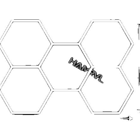 Lámpara LED hexagonal, regulable, de bajo consumo, HR-5hex-a, 6000K, carcasa de aluminio. (1/2)