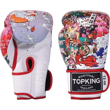Gants de boxe thaï Top King Culture Japan blancs 12 oz (1/2)