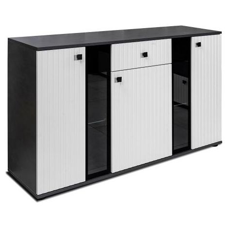 Buffet CALI 140 cm noir et blanc (1/2)