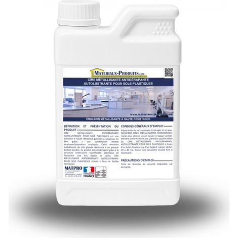 Cire métallisante antidérapante autolustrante pour sols plastiques - 1 L - MATPRO (1/5)