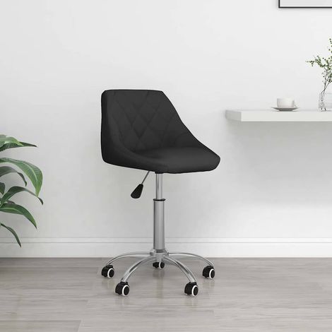 vidaXL Silla de oficina giratoria de cuero sintético negro (1/5)