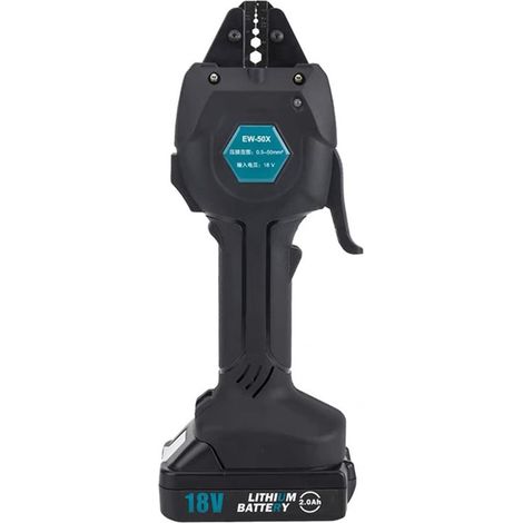 Outil de sertissage électrique à sertir Rechargeable 18V 16KN, Outil Portable de sertissage de borne Nue de Type Tube pré-isolé Terminal (Color : Two Battery, Size : Type) (1/5)