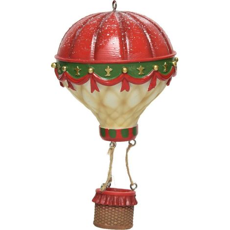 Mongolfiera rossa h.80cm con glitter