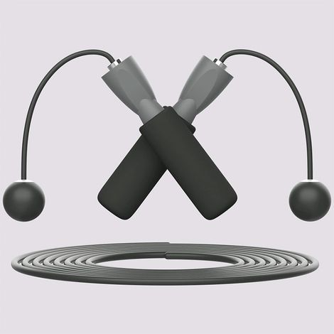 Doppelfunktions-Springseil – kabelloses Springseil – mit Springseil – Springseiltraining – Springseilübungen – integriertes Fitness-Workout für drinnen und draußen (Edelsteinschwarz)