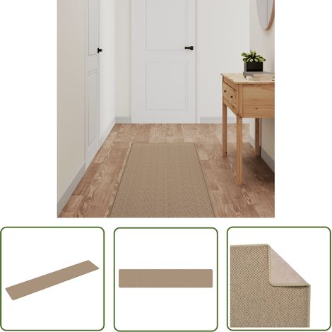 The Living Store Teppichläufer Sisal-Optik Sandfarben 50x250 cm - Teppichläufer - Sandfarbener Teppich - Sisal Look - Wohnraumteppich - Flurreinwand (1/5)