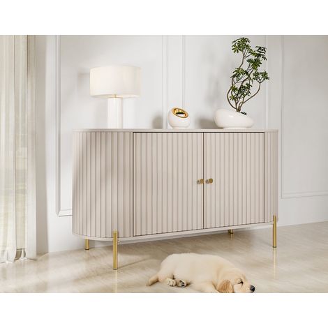 Jaime - buffet bas 139 cm - 2 portes et 1 étagère - beige (1/5)