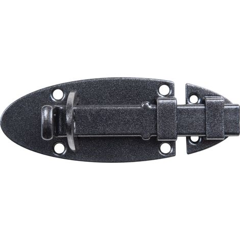 Verrou porte-cadenas avec poignée plate en noir diamant, à couche duplex platine 90 x 44 mm (1/5)