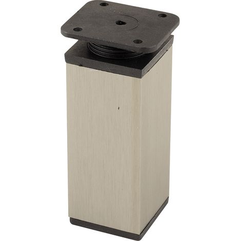 FA009 100 mm verstellbarer Möbelfuß, Edelstahl/schwarzer Kunststoff SANS MARQUE