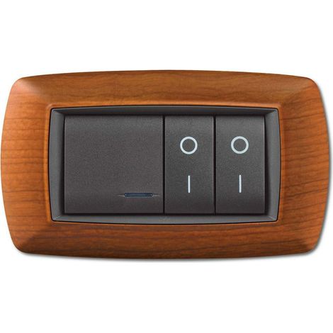 Placca placchetta per interruttore elettrico 4 Posti - Legno ECL2984LC (1/2)