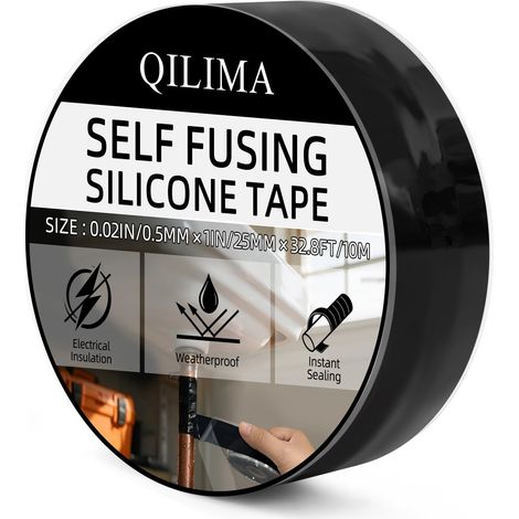 Ruban adhésif en silicone auto-fusible 25 mm x 10 m Noir (1/5)