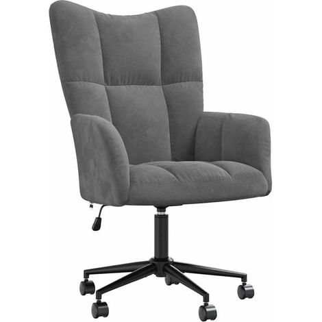Fauteuil lounge en velours gris foncé (1/5)