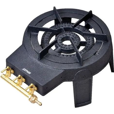 Portabler Gusseisen-Kocher 40x31x4,7 cm mit doppelt konischem Brenner