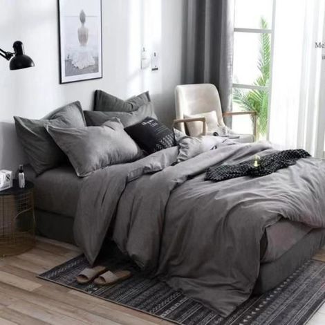 Housse de Couette 240x220 cm,Parure Housse Couette Imprimé en Microfibre avec 2 Taie d'oreiller 50x70cm,Style B1
