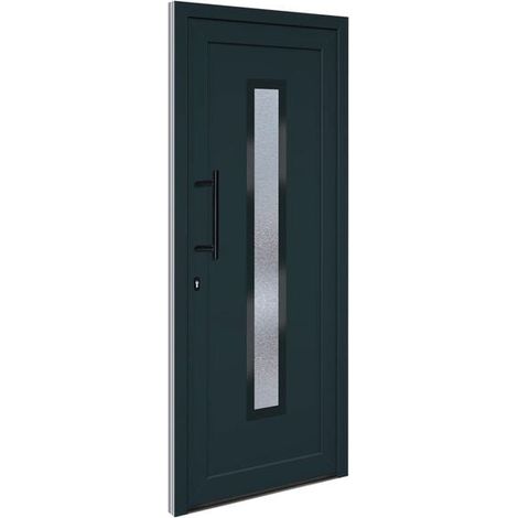 Porte d'entrée en PVC gris anthracite 88x200 cm