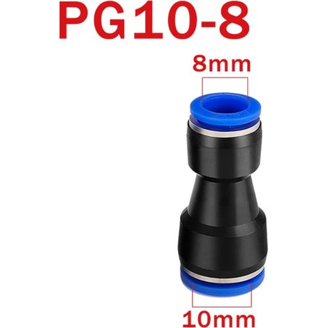 (PG 10-8-10PCS) Raccord pneumatique PU, connecteur PG pour tuyau d'air, tube, raccord rapide droit à gaz à insertion rapide (1/5)