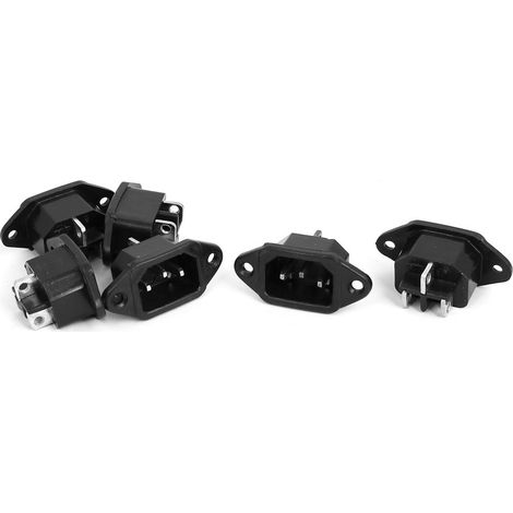 Adaptateur secteur Stecker pour montage sur panneau, 250 V CA, 10 A, IEC 320C14 (lot de 6).