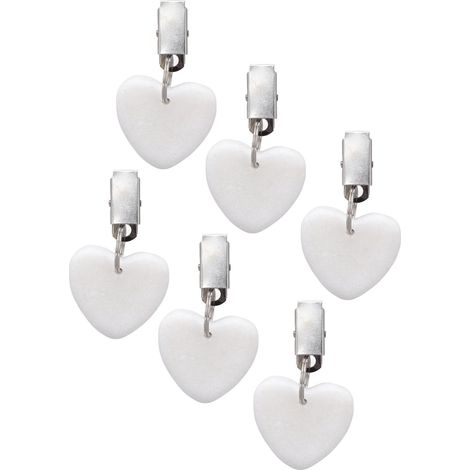 Lot de 6 poids de nappe en acier inoxydable effet marbre, petits, étanches, antirouille et durables, à clipser, en forme de cœur, pour fêtes et pique-niques. (1/5)