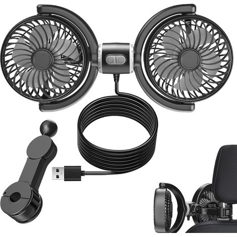 Fan de siège d'auto, ventilateurs d'auto USB pour le arrière (1/5)
