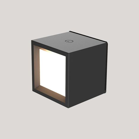 LED Wandleuchte dimmbar mit Touch Schalter Akku B: 7,5 cm klein eckig 3000 K ohne Bohren Wandlampe innen (1/5)