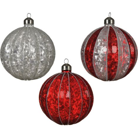 Pallina di Natale in vetro colorazioni assortite Ø10 cm