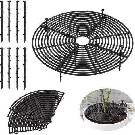 Griglia resistente per vasi da fiori - 2 pezzi - 30 cm - Protezione per piante, sicura per animali domestici e bambini (nera) (1/5)