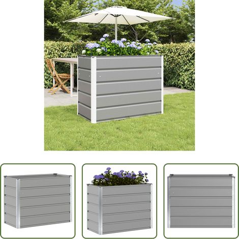 Pot industriel - Jardinière Gris clair 480 x 50 x 45 cm Acier galvanisé (1/5)