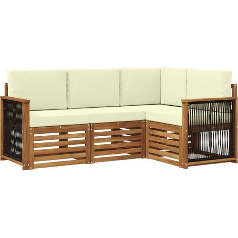 Sofa Sets with Cushion 4 pcs Solid Acacia Wood vidaXL (1/5)