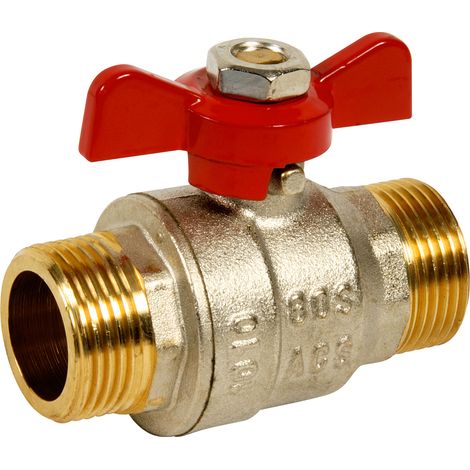 Vanne à sphère PN30 Passage Intégral ACS Papillon rouge M/M 3/8"(12x17) SFERACO (1/2)